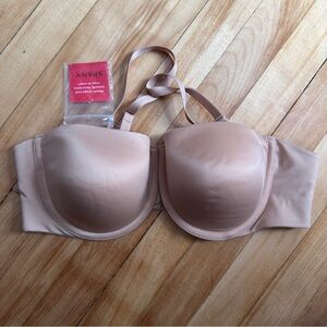 Spanx Bra-Cha-Cha Strapless Bra 38B Nude Convertible Push-Up Underwire WL168